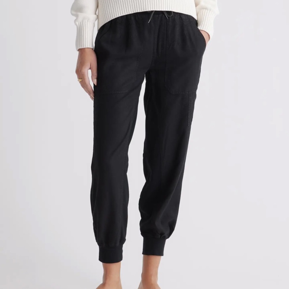 Quince Black Track Pants